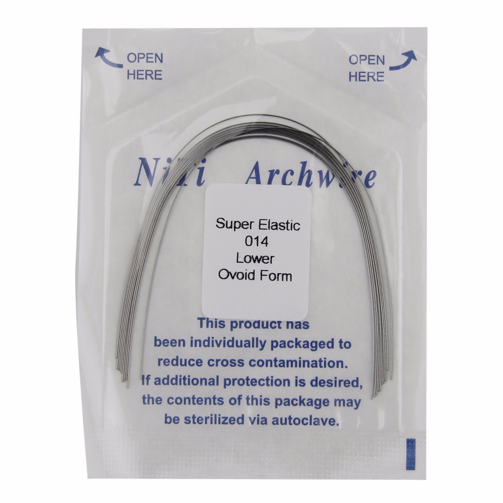 Dental Orthodontic Arch Wires Niti Super Elastic Round Ovoid Upper Lower 014 016