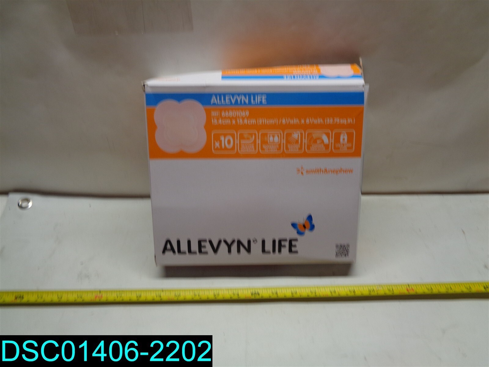 QTY=6BX OF 10:Smith&Nephew Allevyn Life Border Dressing 6 1/16″ x 6 1/16″ 4″X4″