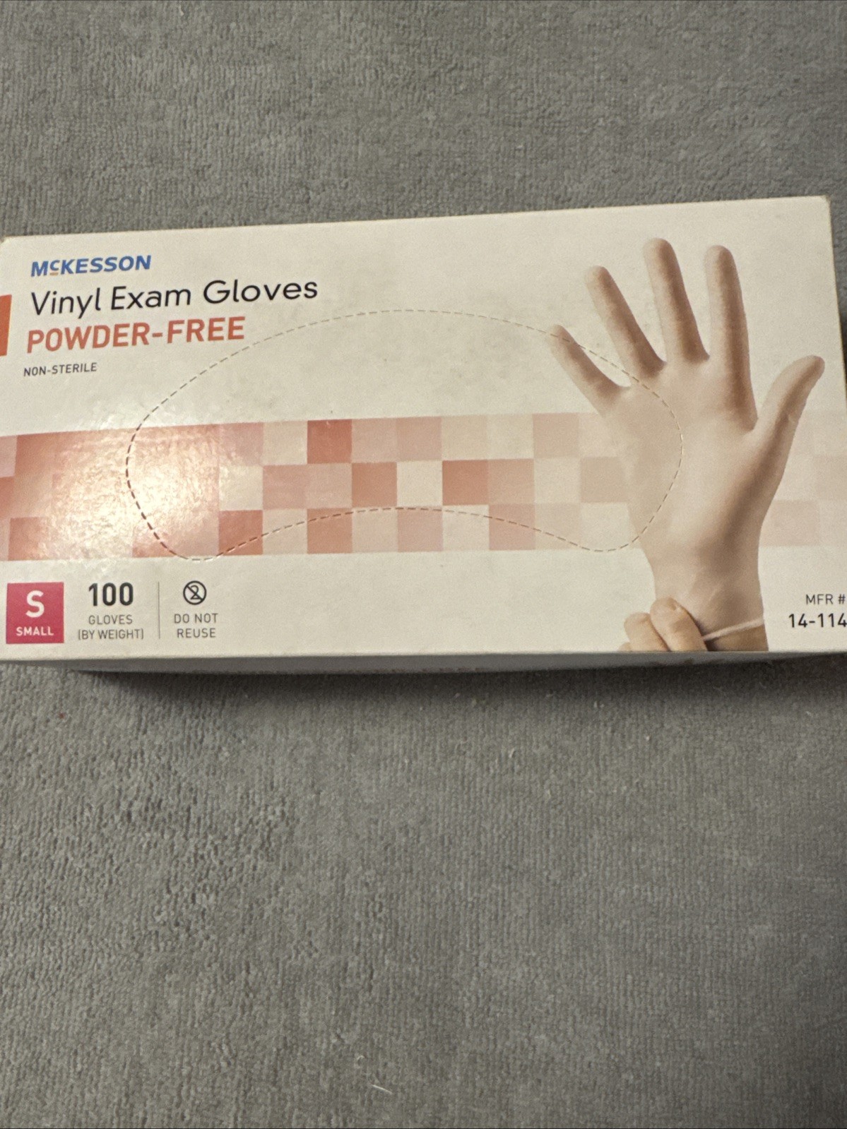 McKesson Vinyl Exam Powder Free Gloves Small (Pack of 100) (14-114)