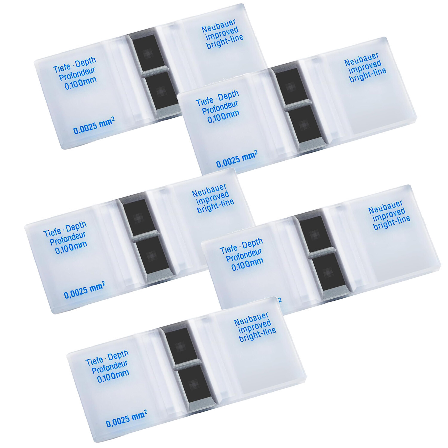 5Pack Cell Counting Chamber Improved Neubauer Hemocytometer Blood Cell Counter