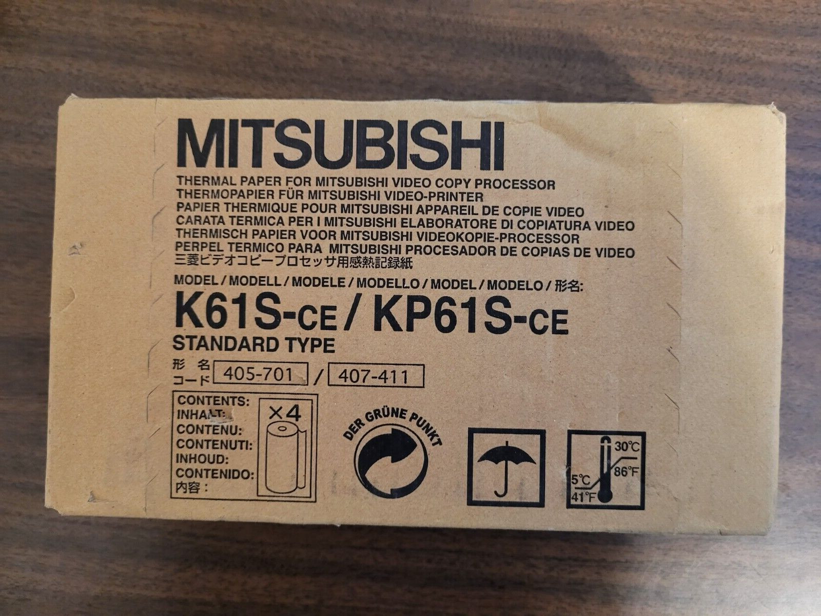 Mitsubishi K61S-CE / KP61S-CE 4 Pack Standard Type / Case of 4 Rolls