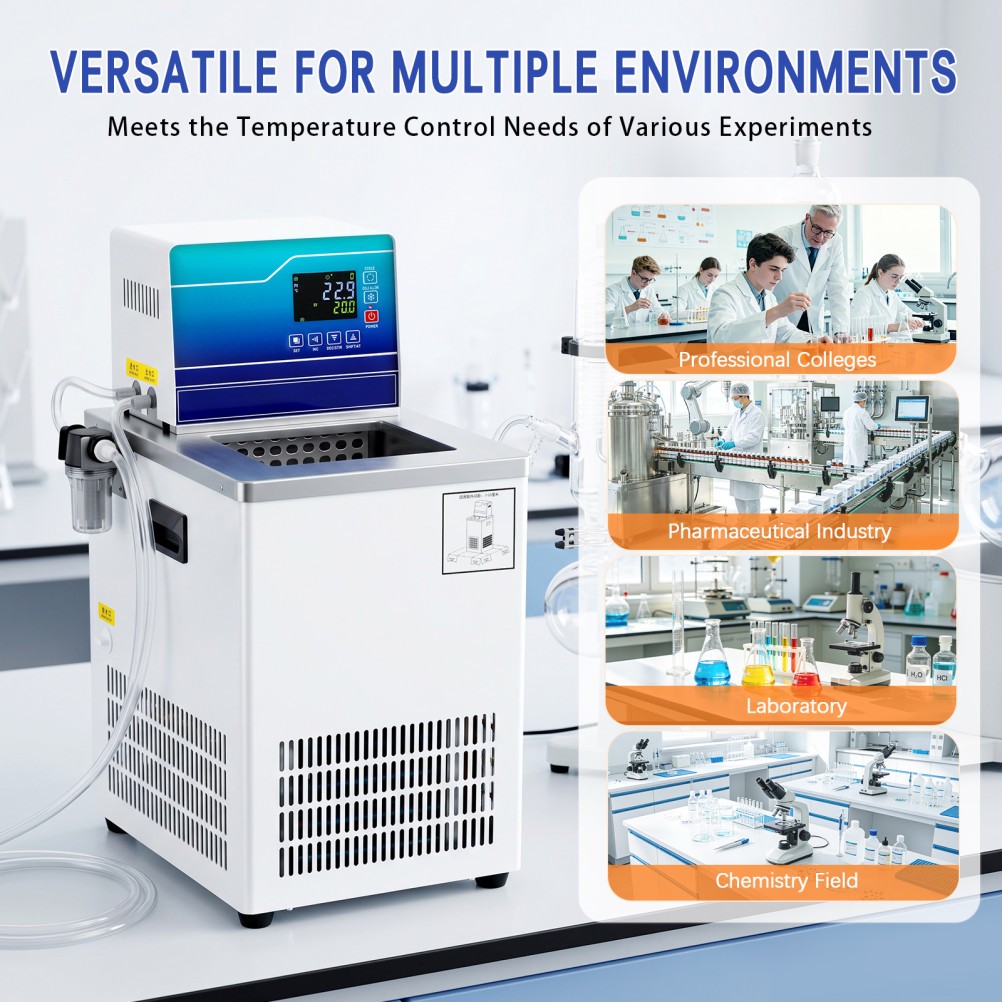 Lab Chiller Circulator 6L -20℃ 100℃ 110V Recirculating Cooling Water Bath Pump