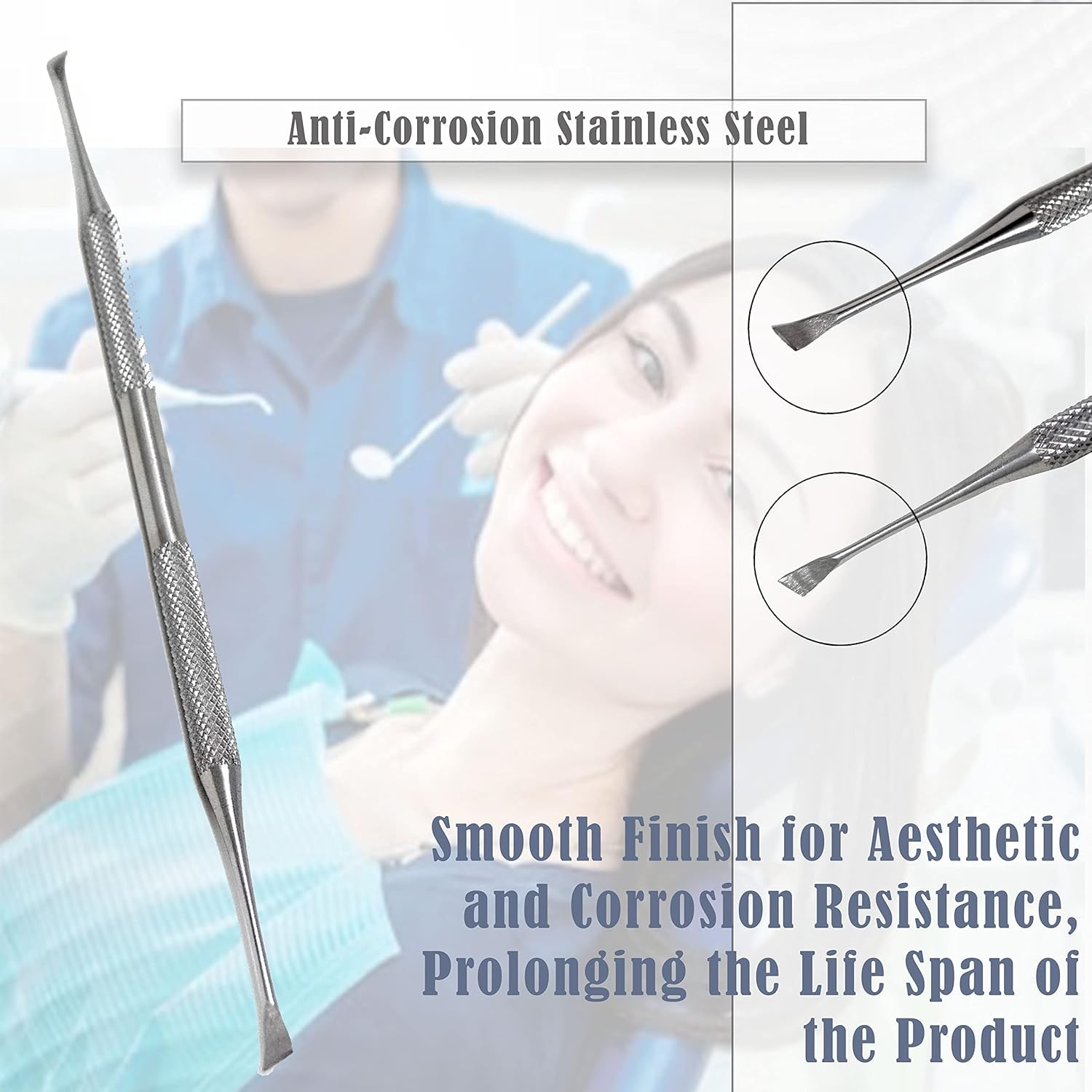 Dental Tarter Scraper Tool Pick, Double Ended-Tooth Scraper Stainless Steel 6″