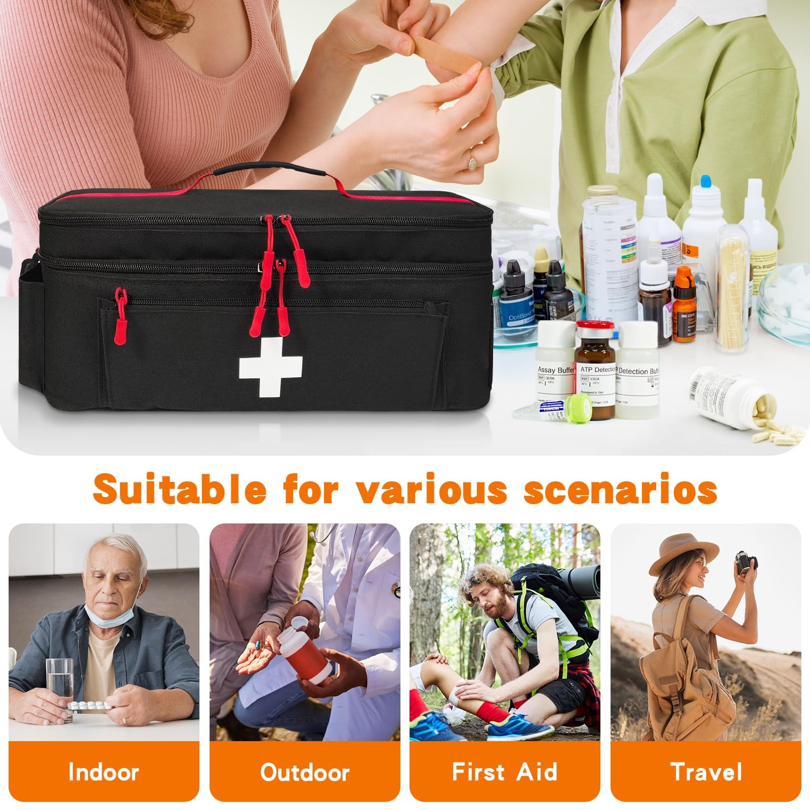 Boczif First Aid Kit First Aid Storage Carry Bagempty Bag Only Pill Bottle For