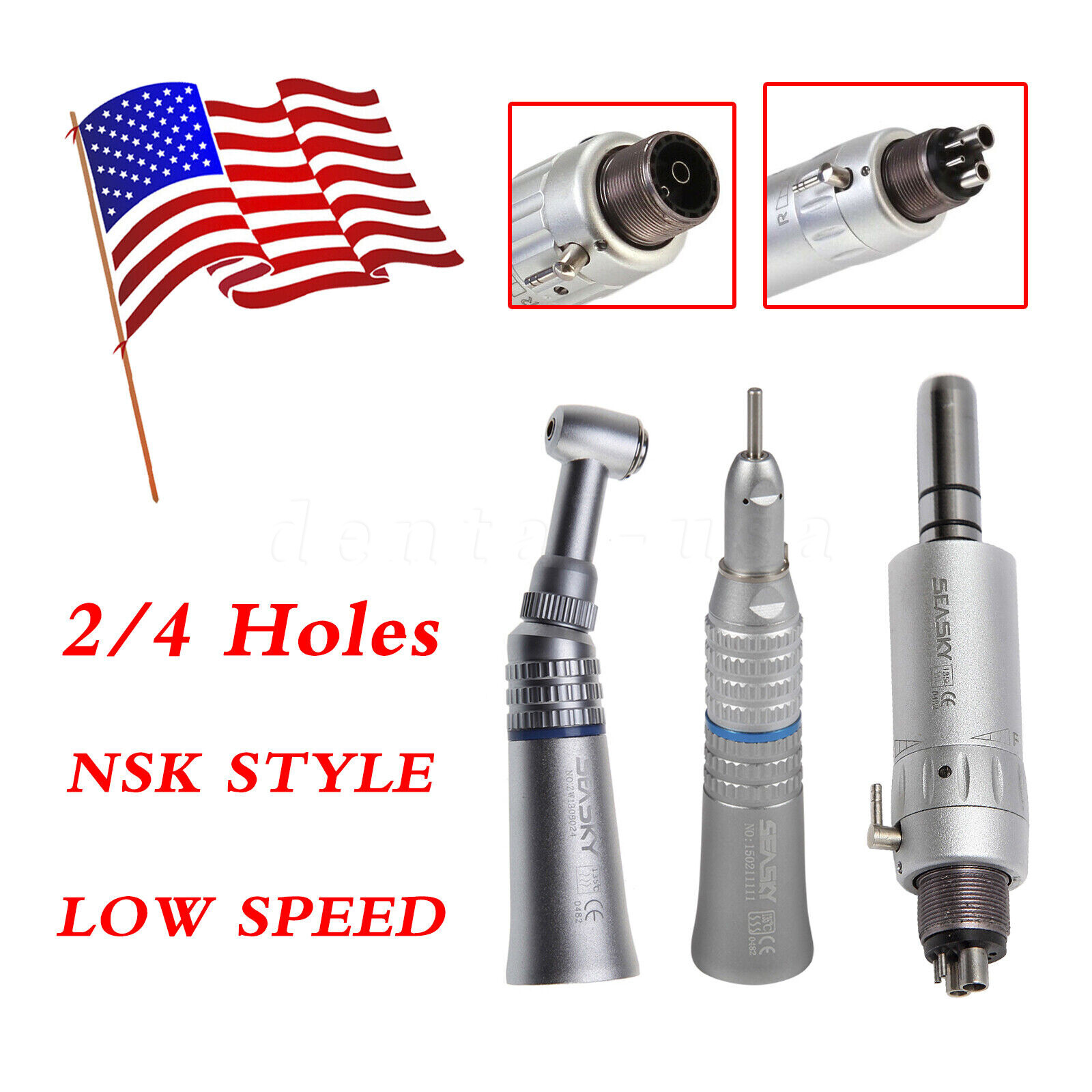 NSK Style Dental Slow Low Speed Handpiece Straight Contra Angle Air Motor 2/4H Y