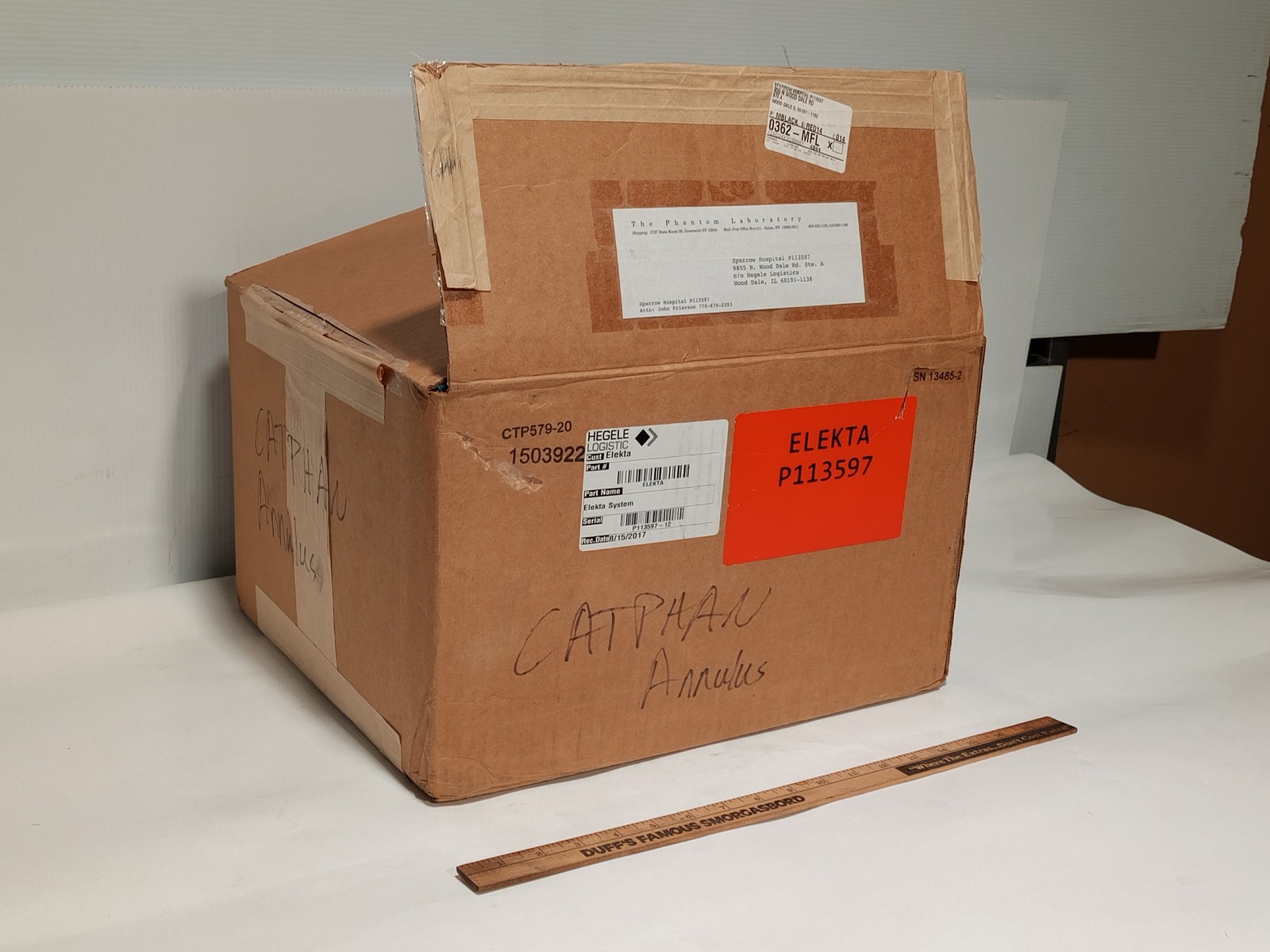 The Phantom Laboratory CTP579-20 Elekta P113597 Catphan annulus as shown