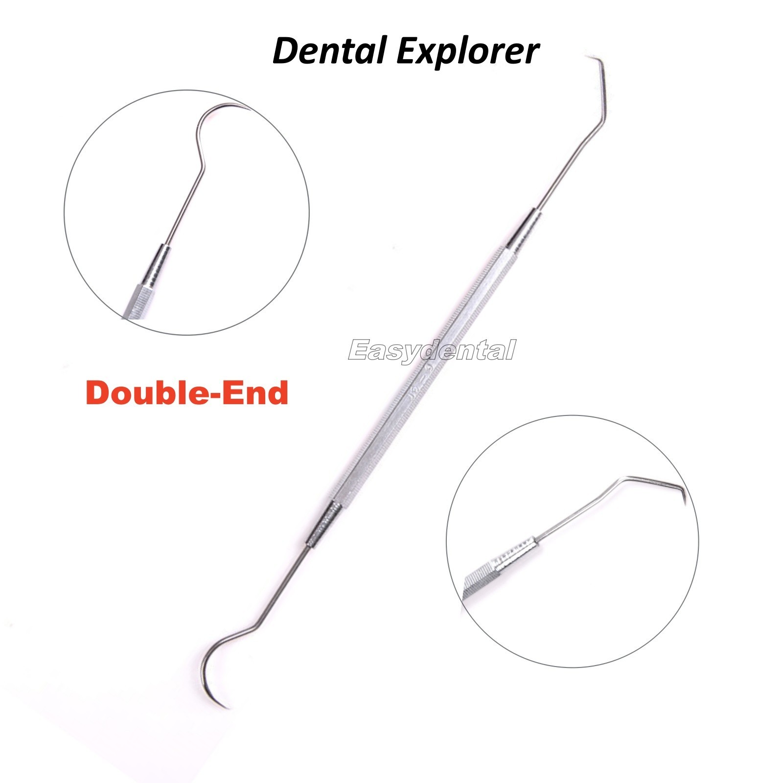 Dental Explorer Probe Hook Pick Double End Stainless Steel Dentist Teeth Clean