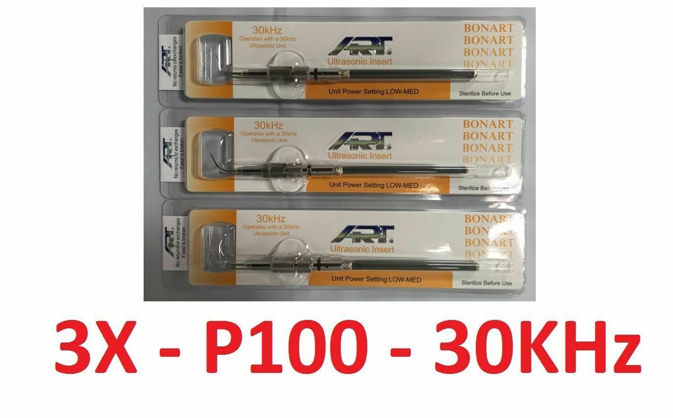 Dental Cavitron Ultrasonic 30 KHz Insert SLI- P100 SLIM Series Tip 3/Pack BONART