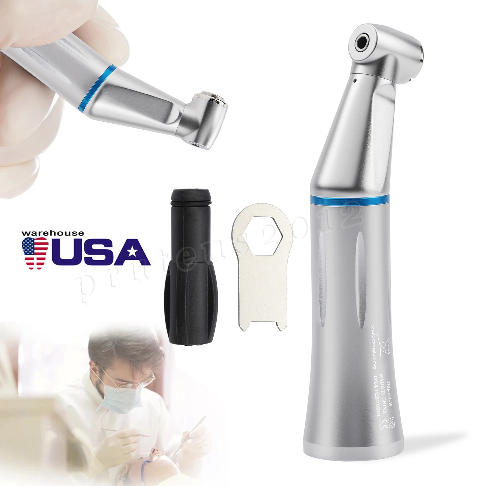 Yabangbang Dental Low Speed Handpiece Contra Angle 1:1 Inner Water ISO E Type
