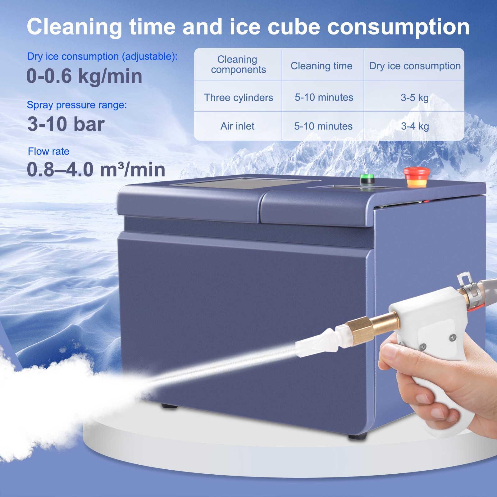 Dry Ice Cleaning Machine Blasting Machine For Clean PCB Board Glue Plastic Burr