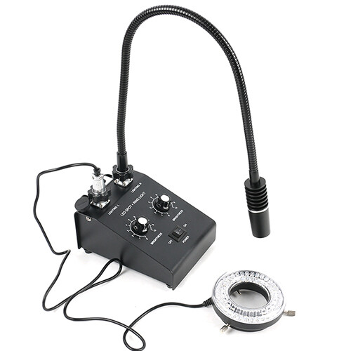3 in 1 6W 6500K Industry Microscope LED Gooseneck Spot Light Illuminator Lamp
