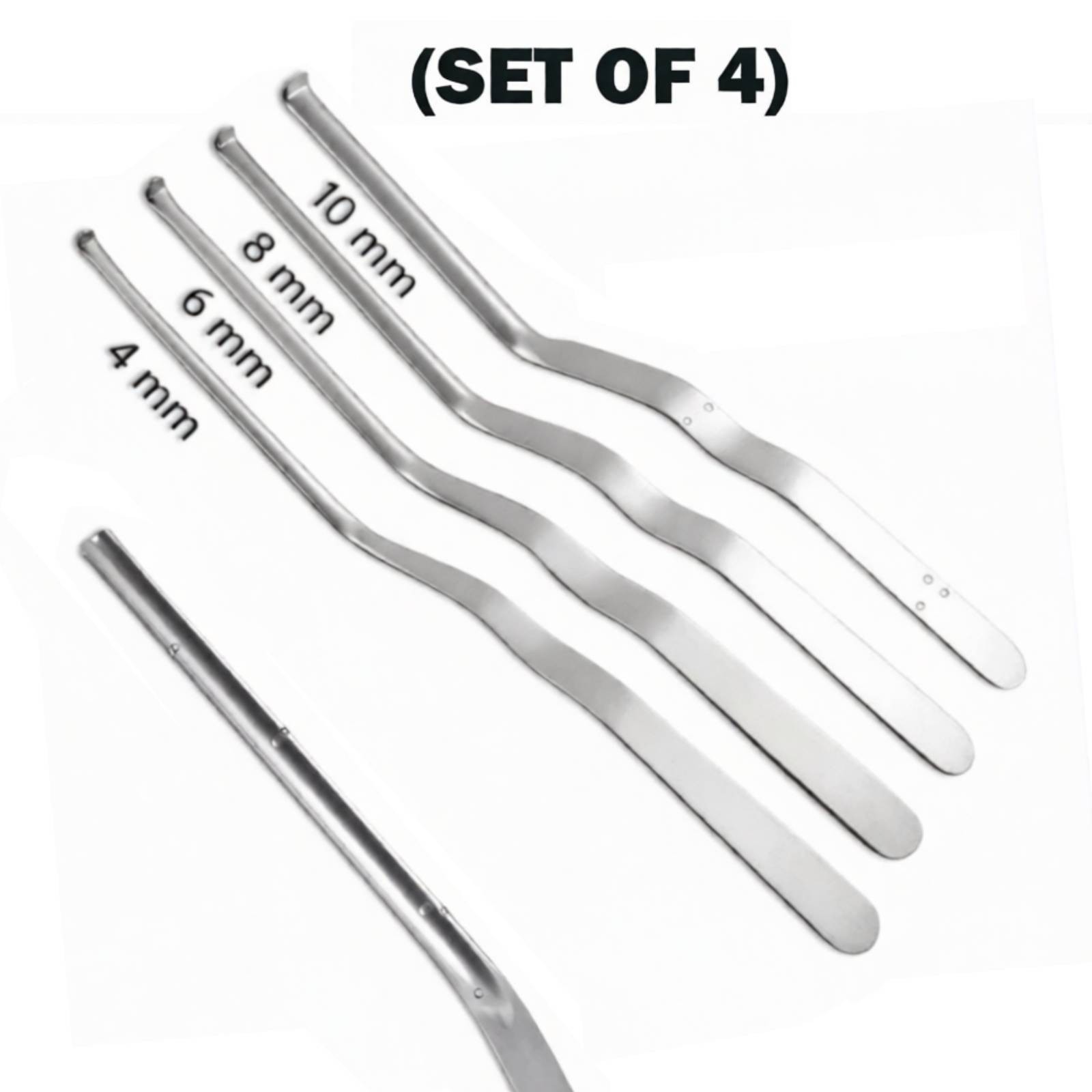 Caspar Nerve Root Retractor Bayonet Shaft 4,6,8,10 mm 4 PCs Set