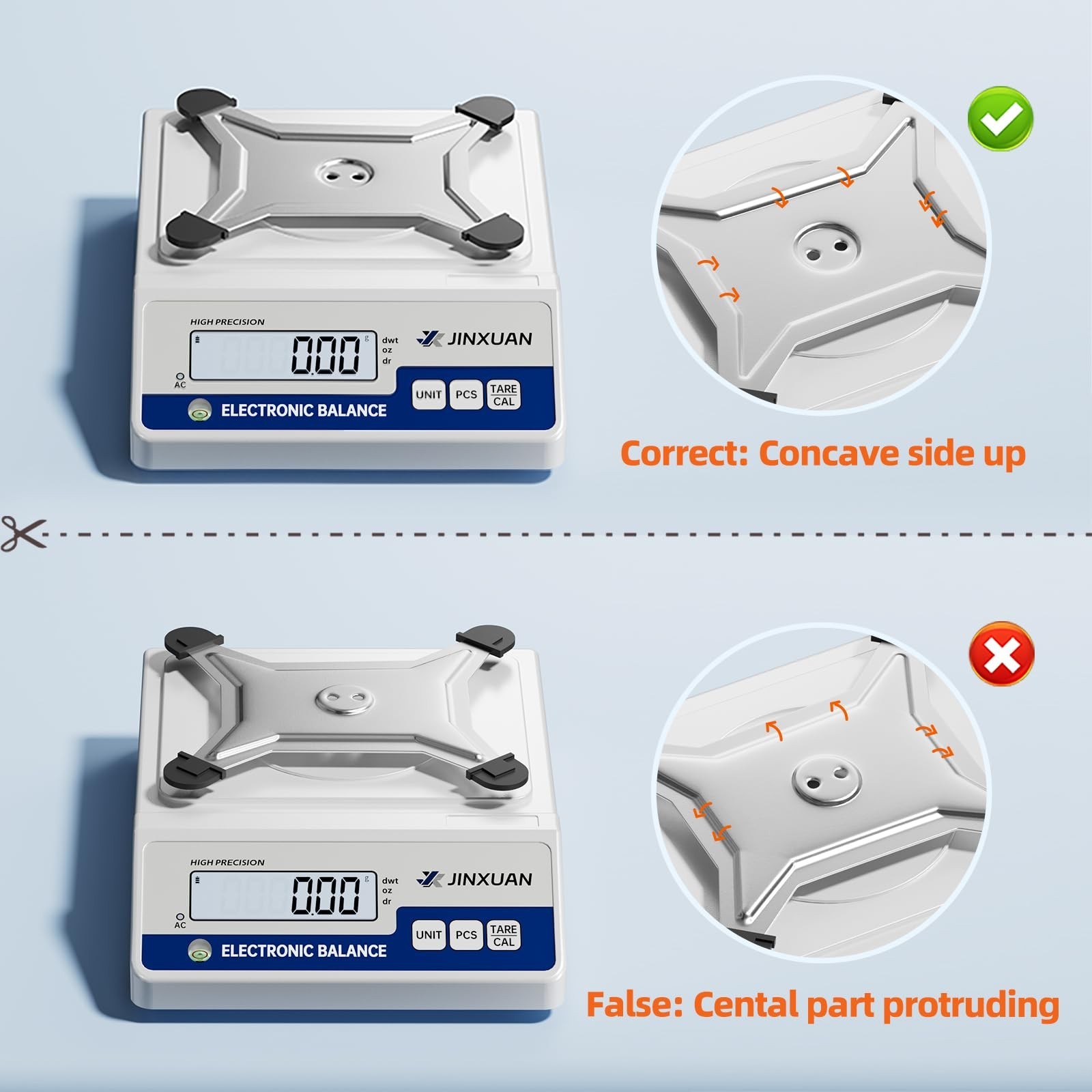High Precision Digital Lab Scale 5000g, 0.01g Accuracy, LCD Display, 7 Units for