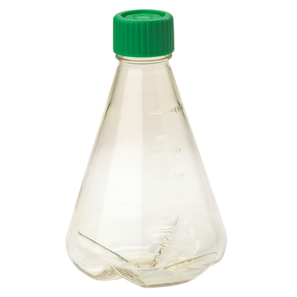 CELLTREAT 1000mL Erl. Flask, PC, Vent Cap, Baffled Bottom, 6/Case, S #229835