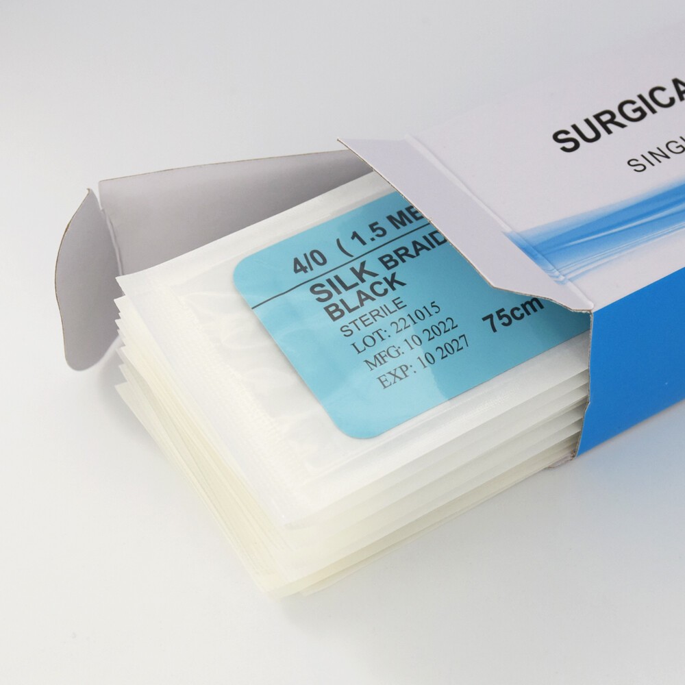 Dental Medical Silks 3/0 4/0 Length 75cm Surgical Training Sutures For Medical
