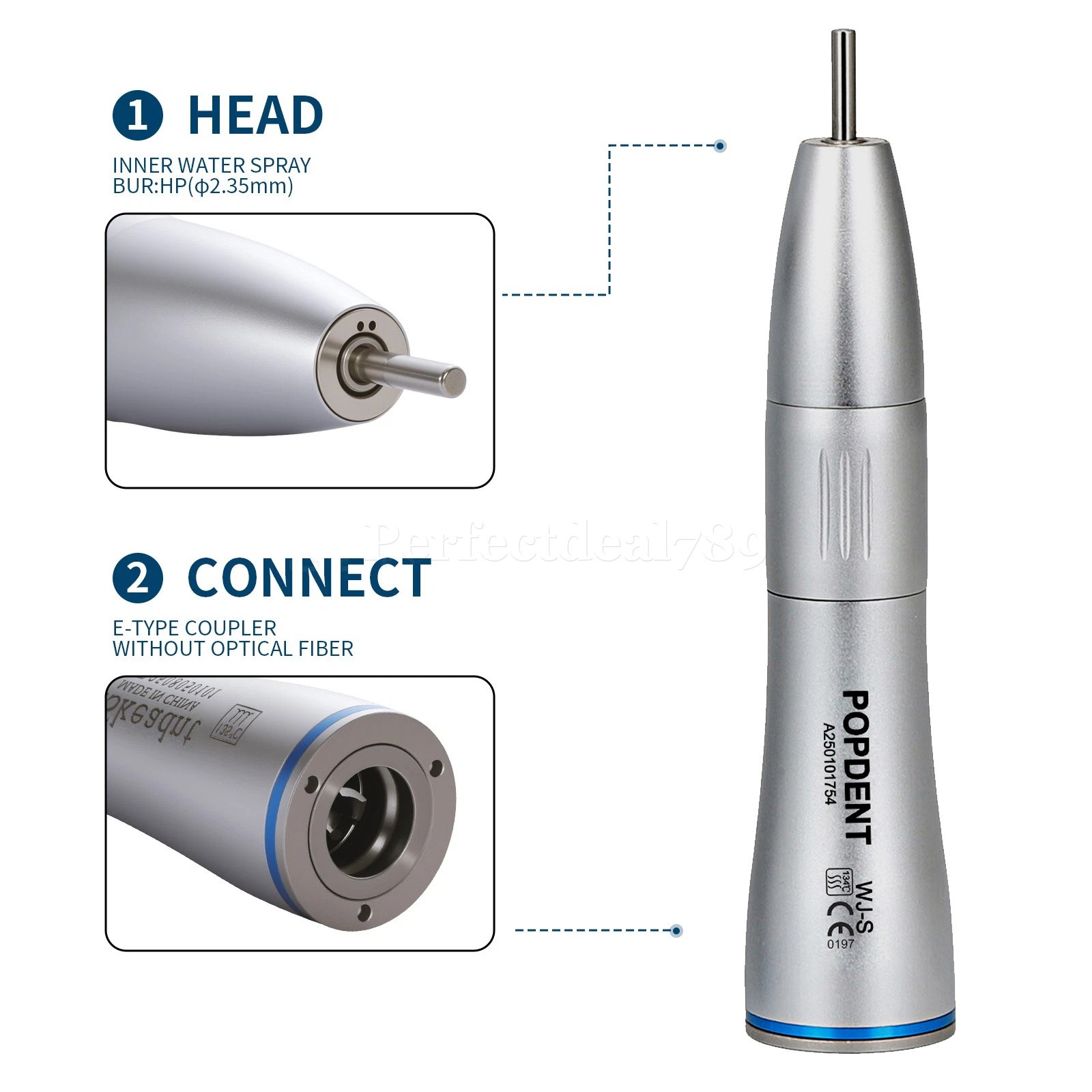 Dental Slow Low Speed Handpiece Push Contra Angle/Air Motor NSK Style 2/4 Holes