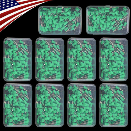 100-1000 Dental Polishing Polisher Prophy Cups Latch Type Tooth Brush Green usa