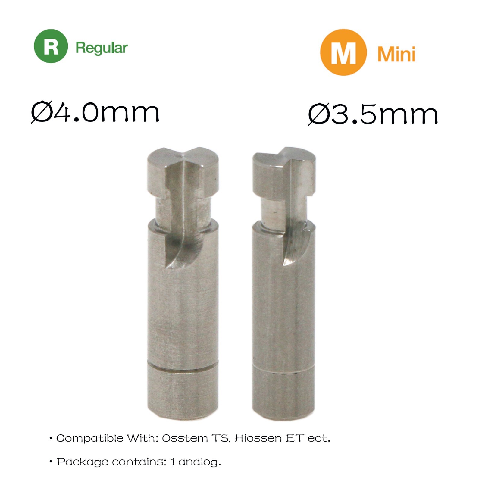 Hiossen Mini/Regular Hex Implants Locator/Healing Abutments Lab Analog Scan Body