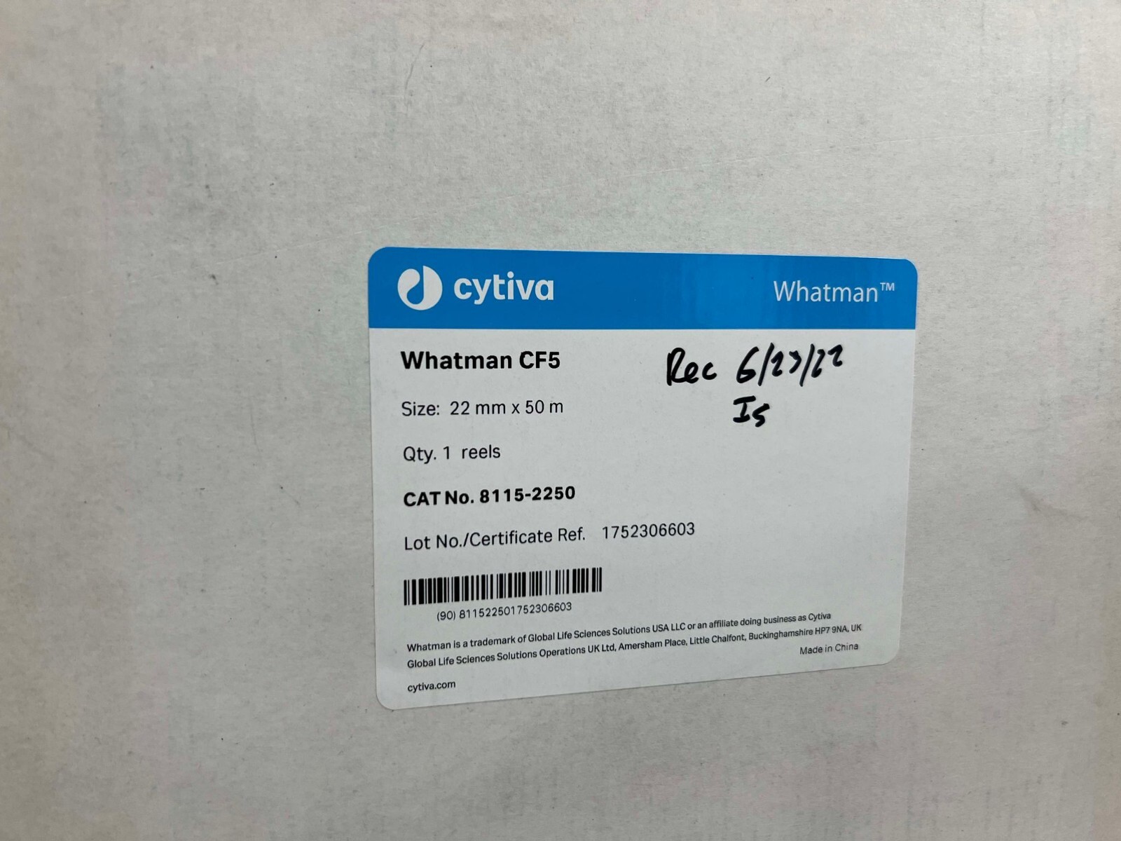 CYTIVA 8115-2250 WHATMAN CF5 22mmx50m