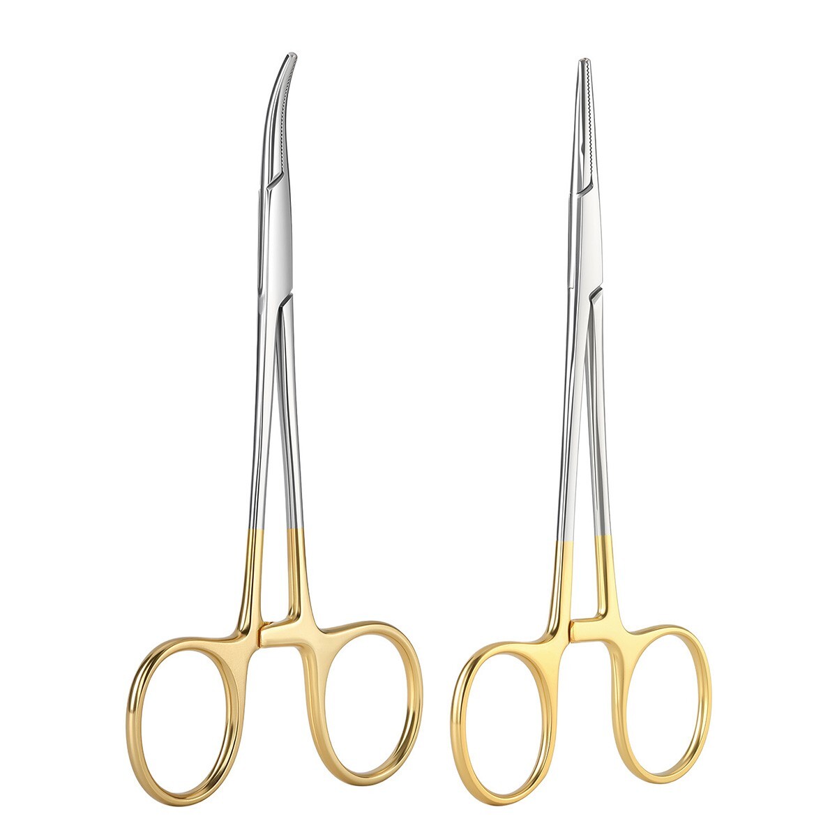 2Type Dental Hemostat Locking Forceps Surgical Instrument Curved & Straight Head
