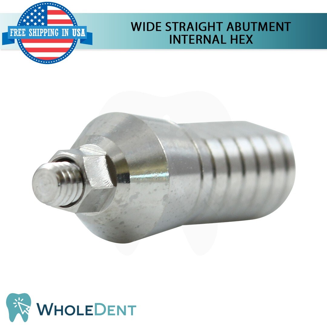 10x Straight Abutment Wide Platform Ø5.5mm Int Hex 2.42mm Dental