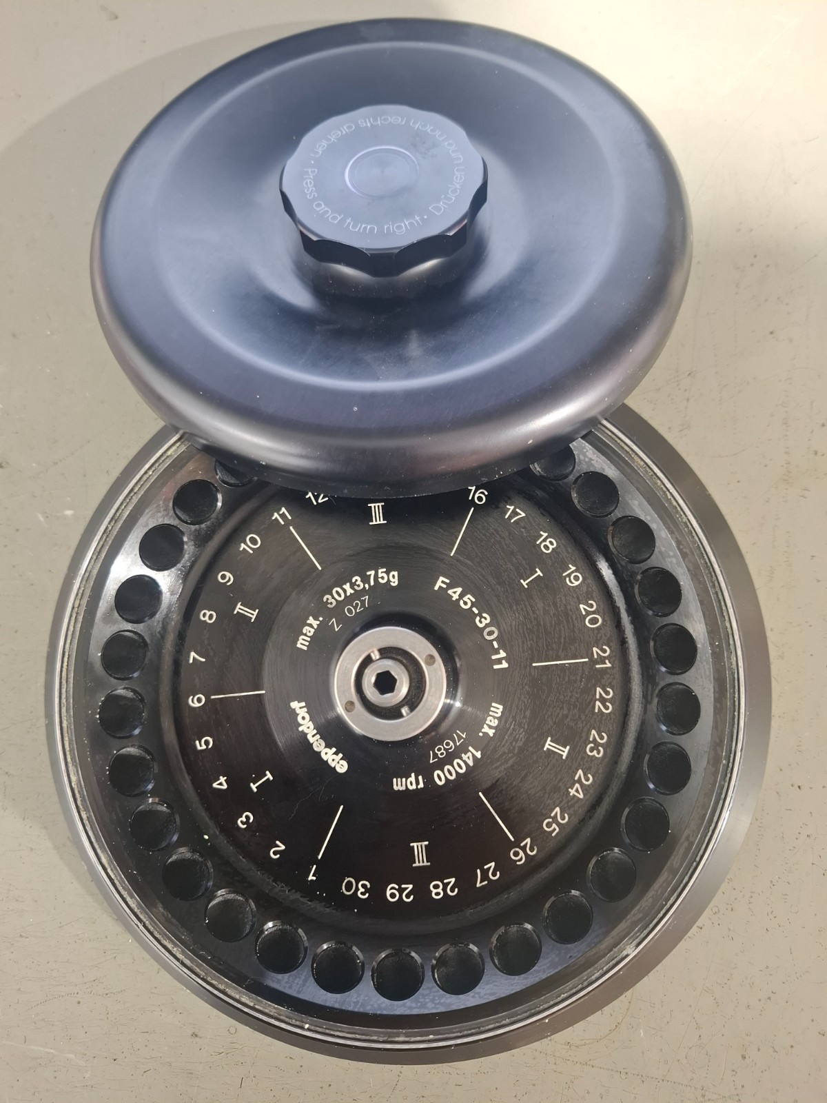 Eppendorf fixed-angle rotor F-45-30-11 5417C/5417R centrifuge parts