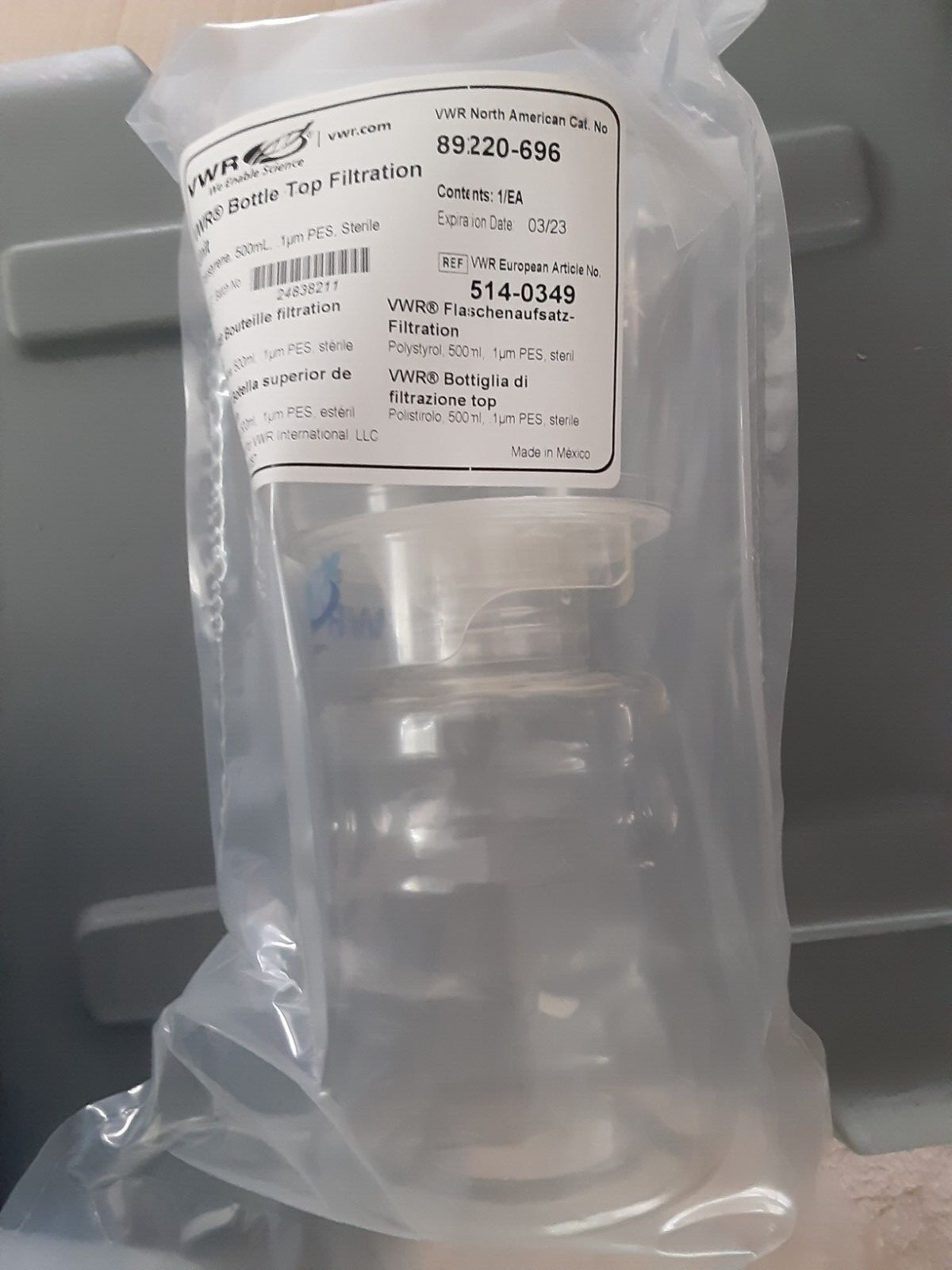VWR Bottle Top Filtration Units -LOT of (8) 500ml 1um PES Sterile -89220-696