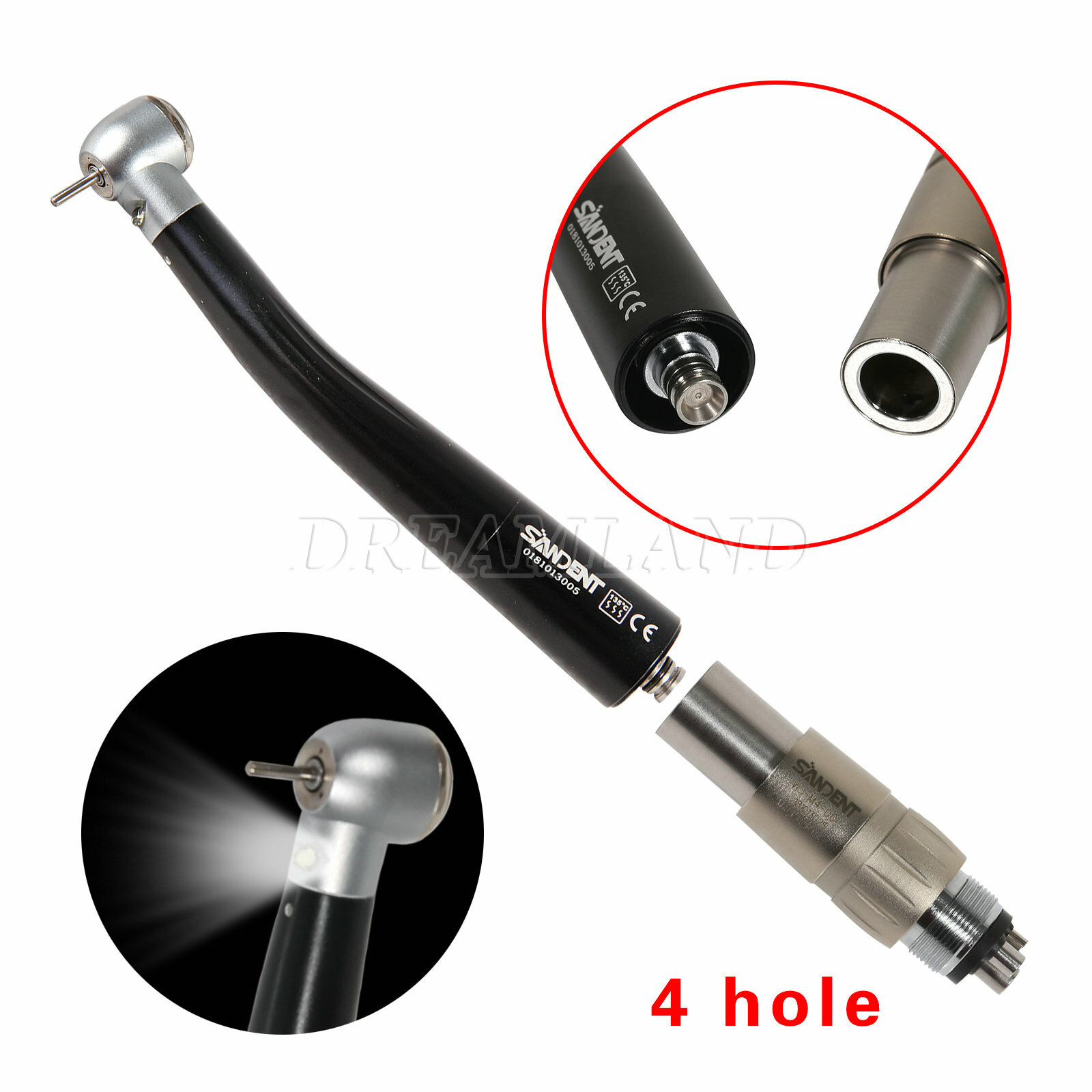 Dental LED E-generator internal triple spray Handpiece Fit NSK 4H Quick Coupler