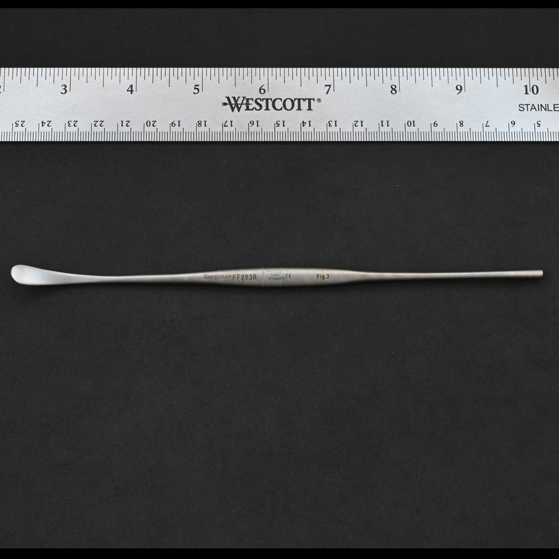 Aesculap FF293R Penfield #3 Dissector Double-Ended Curved Sharp/Blunt 7 3/4 in
