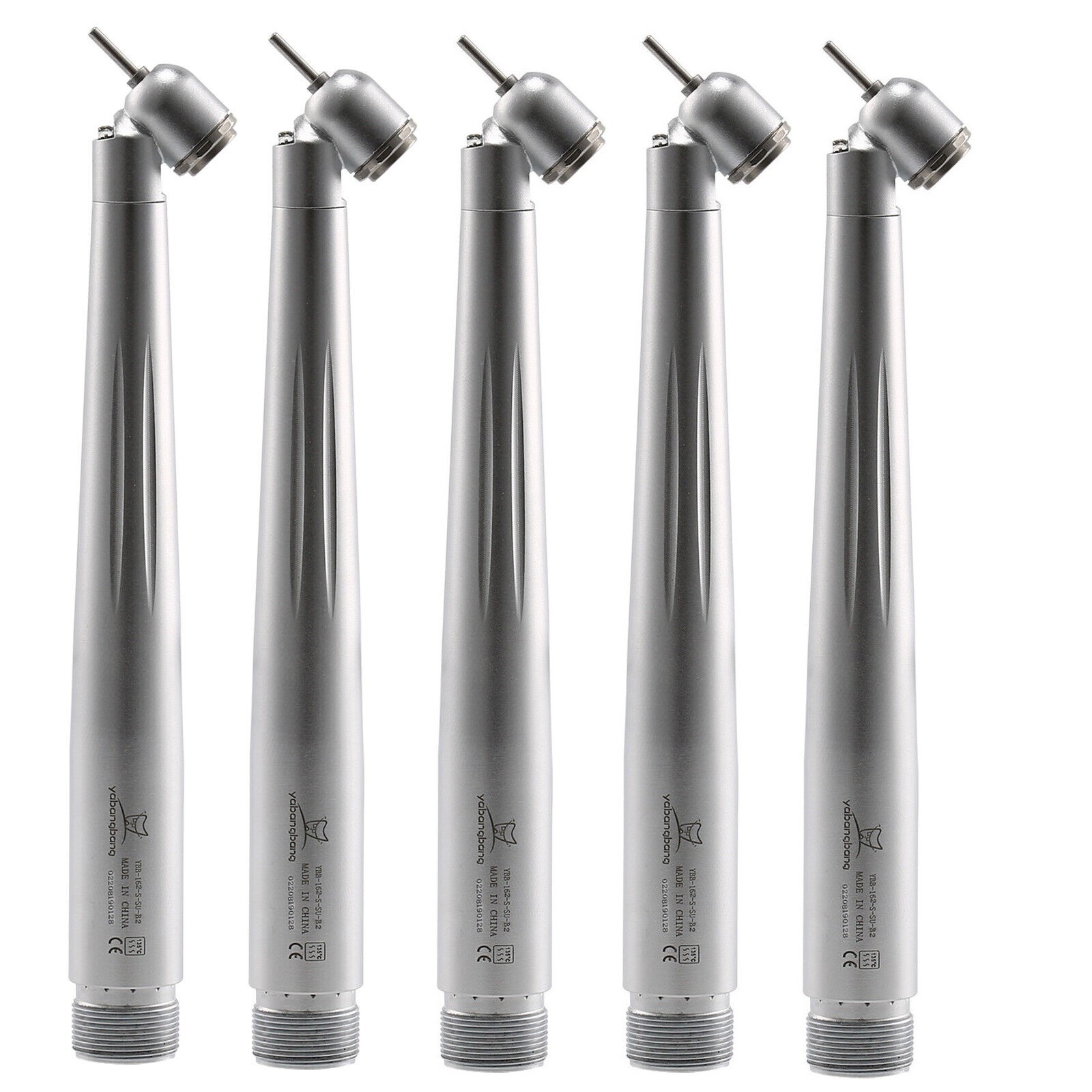5x Dental 45° Angle Degree LED Light push button head optic fiber handpiece 2H u