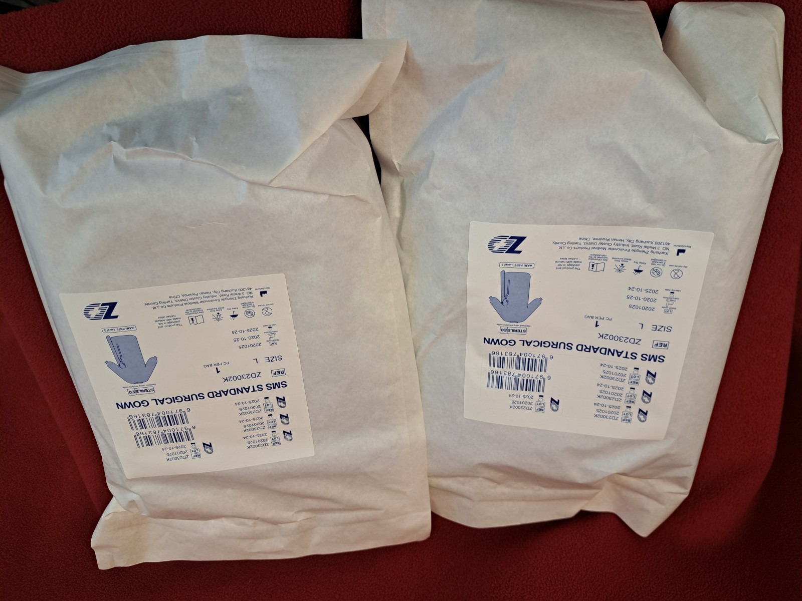 SMS Surgical Gown Level 3 – Sterile, Disposable, Pack of 2 – SIZE Large