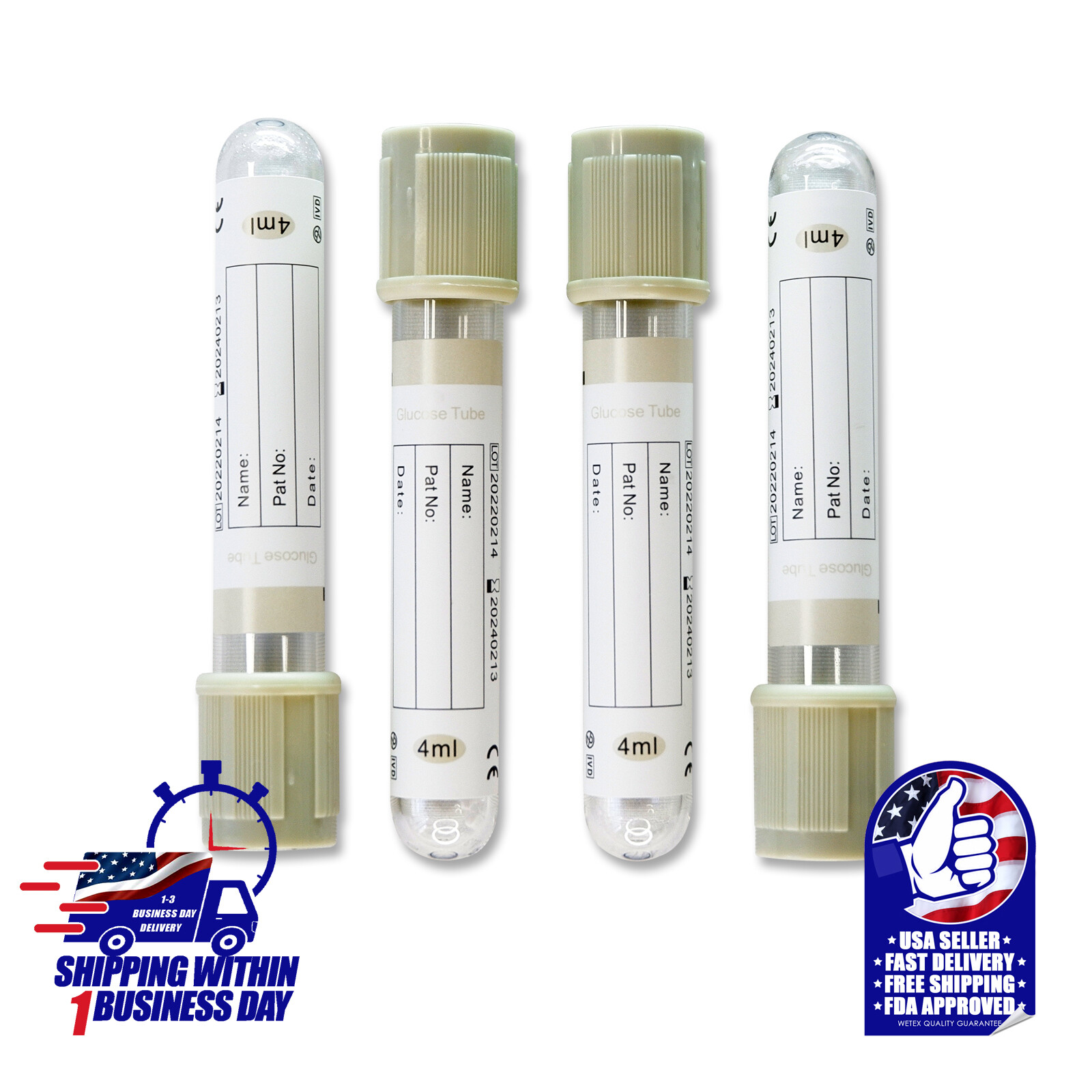 Vacuum Blood Collection Glucose Tube 13 X 75mm 4ml, Gray, Exp 08/2025, 30077