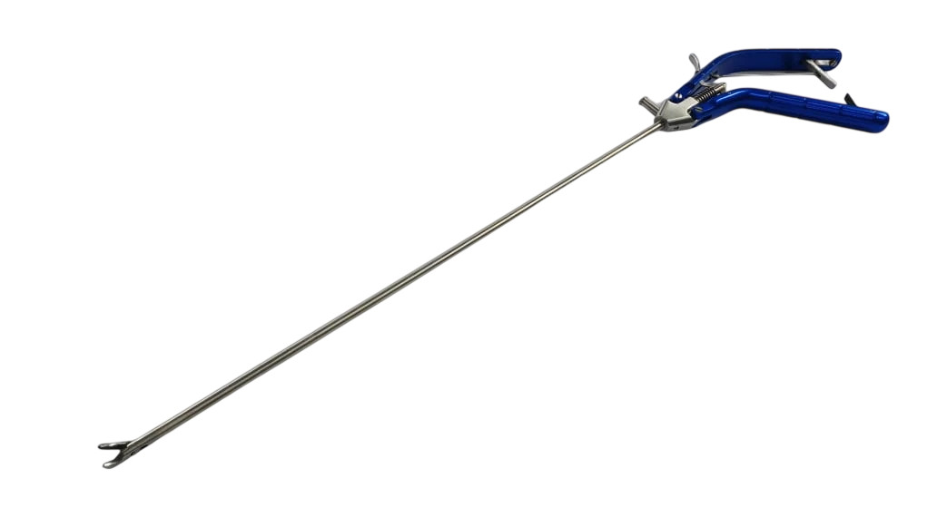 Laparoscopic V-Type Needle Holder Curved Right Jaw 5mm Suturing Instrument