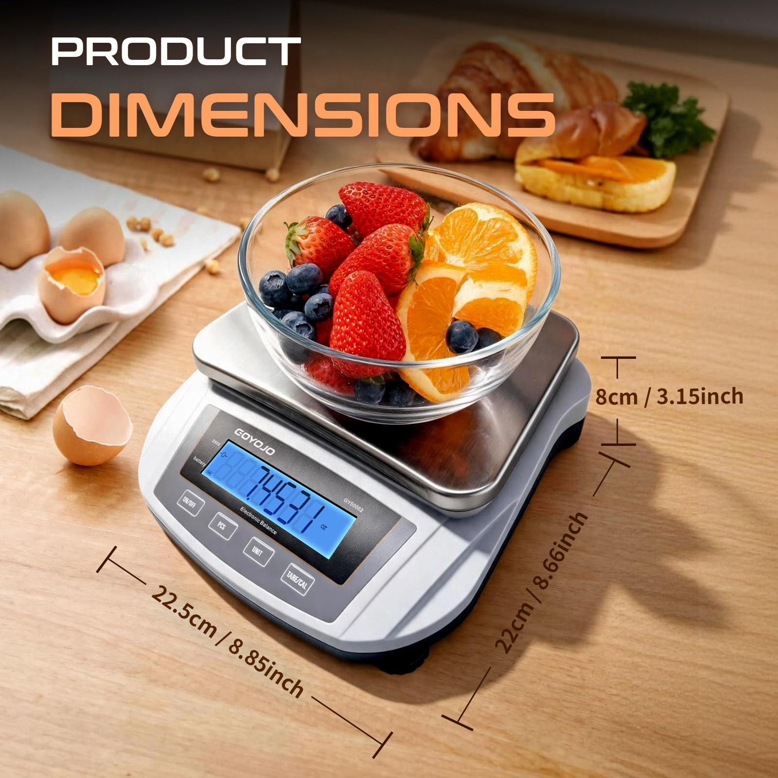 Digital Analytical Balance and Lab Scale, 5000g Capacity, 0.01g Precision, St…