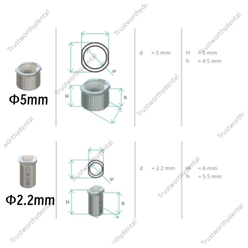 10Pcs Dental ITI Guided Sleeve ∅5.0/2.2 T-Sleeves Digital Guidance Straumann US