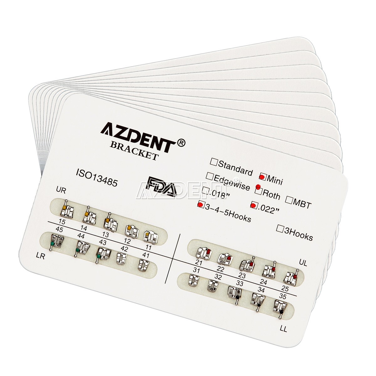 50Packs Dental Orthodontic Brackets Braces Metal Mini Roth.022 Hooks 345 AZDENT