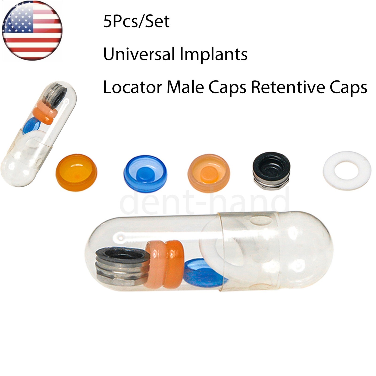 US Dental Overdenture Strong Retentive Caps Metal Housing Attachment Abutments