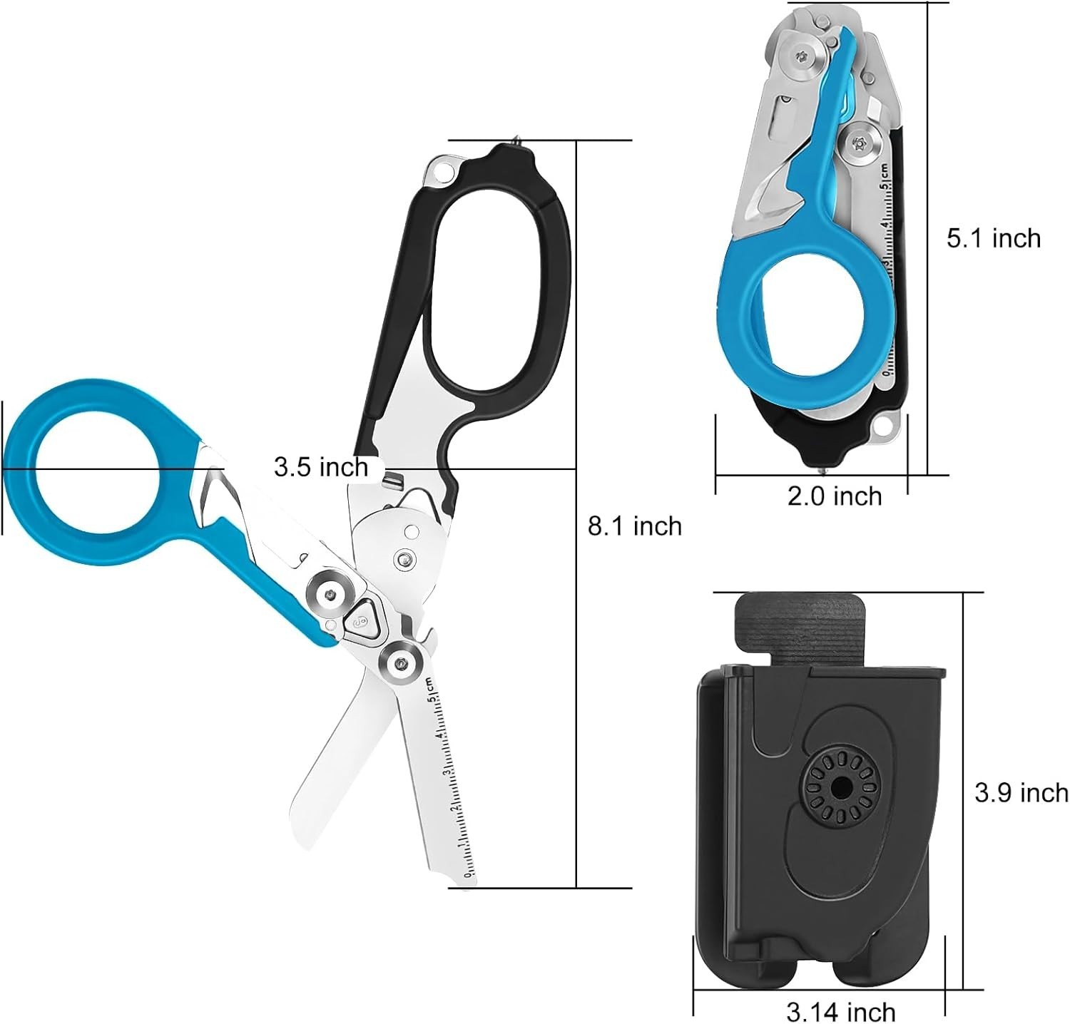 6 in 1 Multi-function Trauma Shears with Strap Cutter and Glass Breaker, with…