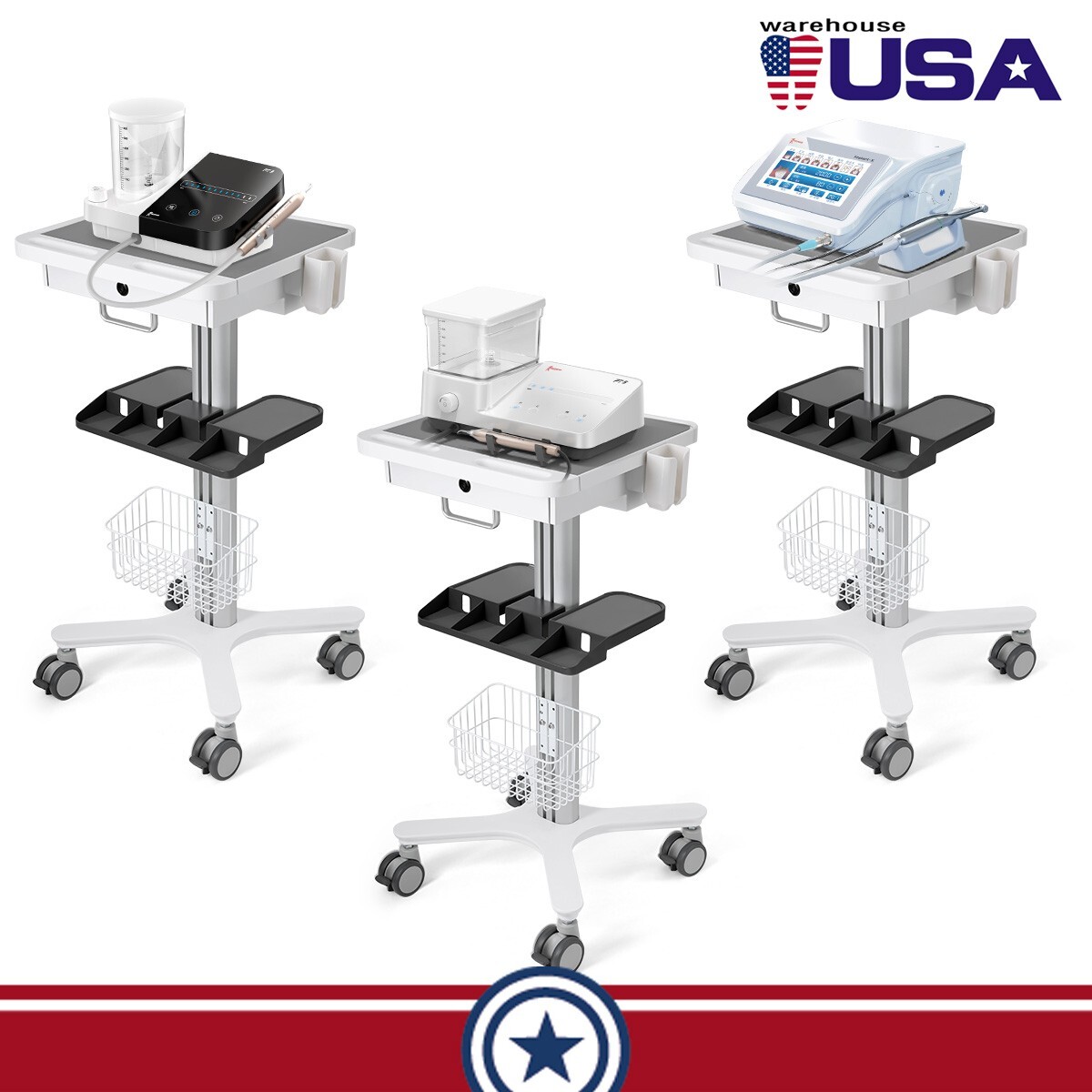 Dental Mobile Utility Cart Storage Cabinet /Intraoral Scanner /Medical Trolley