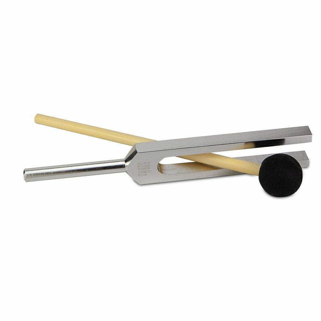 528HZ Tuning Fork & Rubber Mallet,Aluminum Medical Chakra Hammer Ball Diagnostic