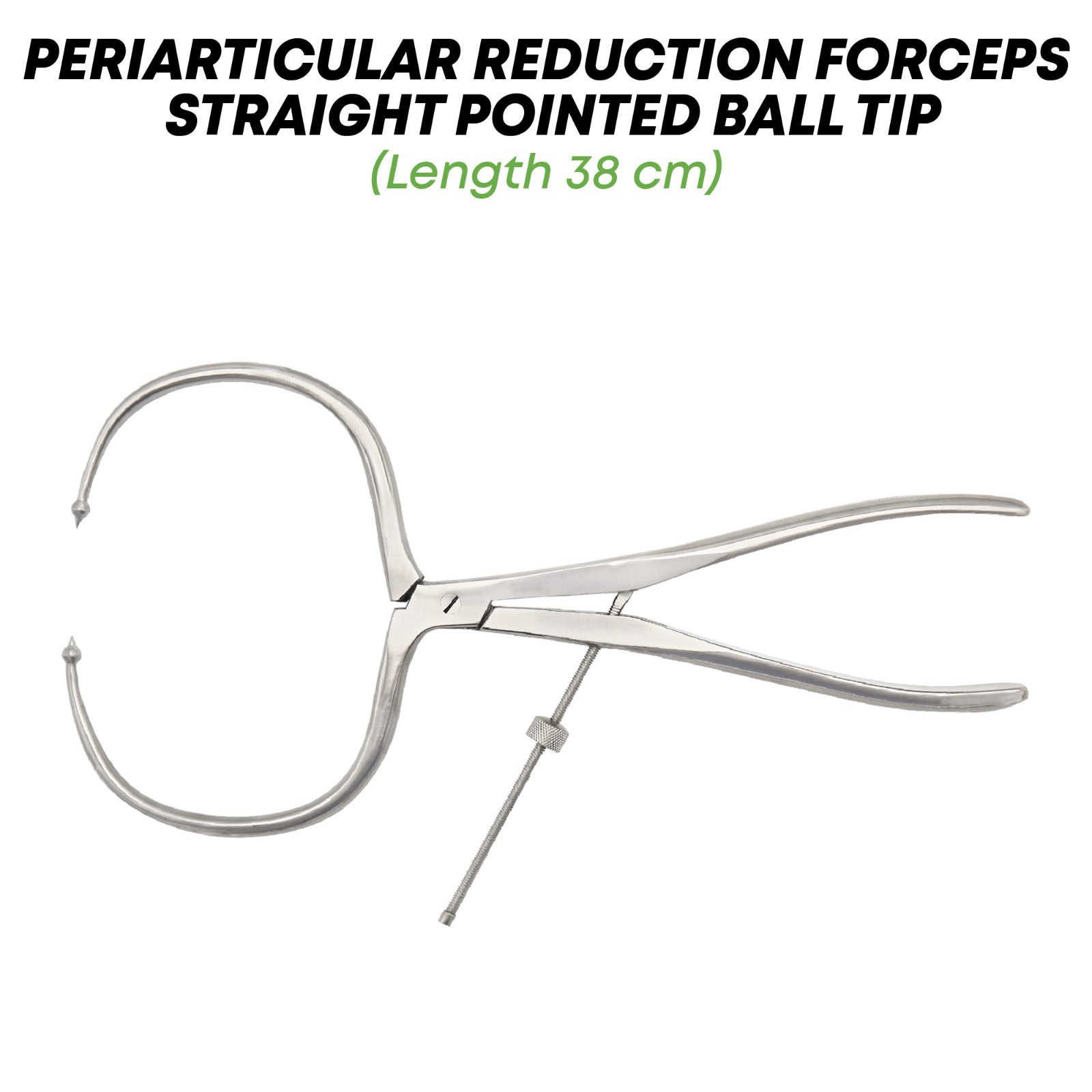 Periarticular Reduction Forceps Straight Pointed Ball Tip 38cm Surgical Forceps