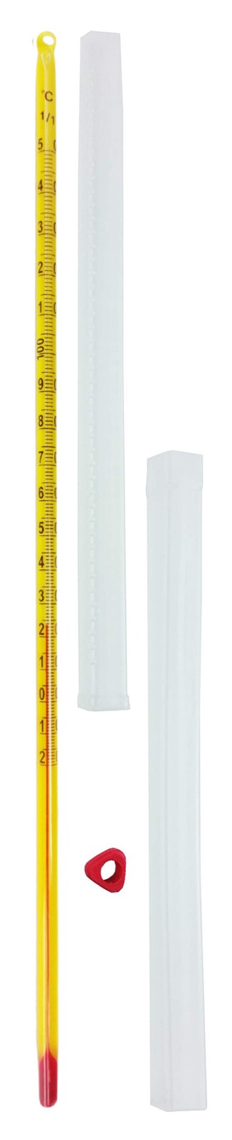 Thermometer, Yellow-Backed, Total Immersion, Single Scale -20°C to 150°C