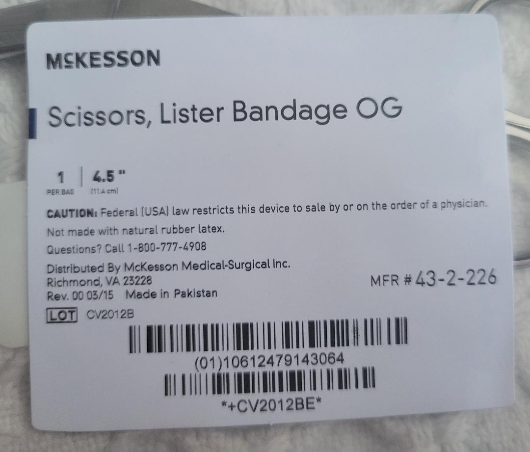 McKesson LISTER bandage SCISSORS 4 1/2 4.5 inch LOT of 2 medical brand NEW