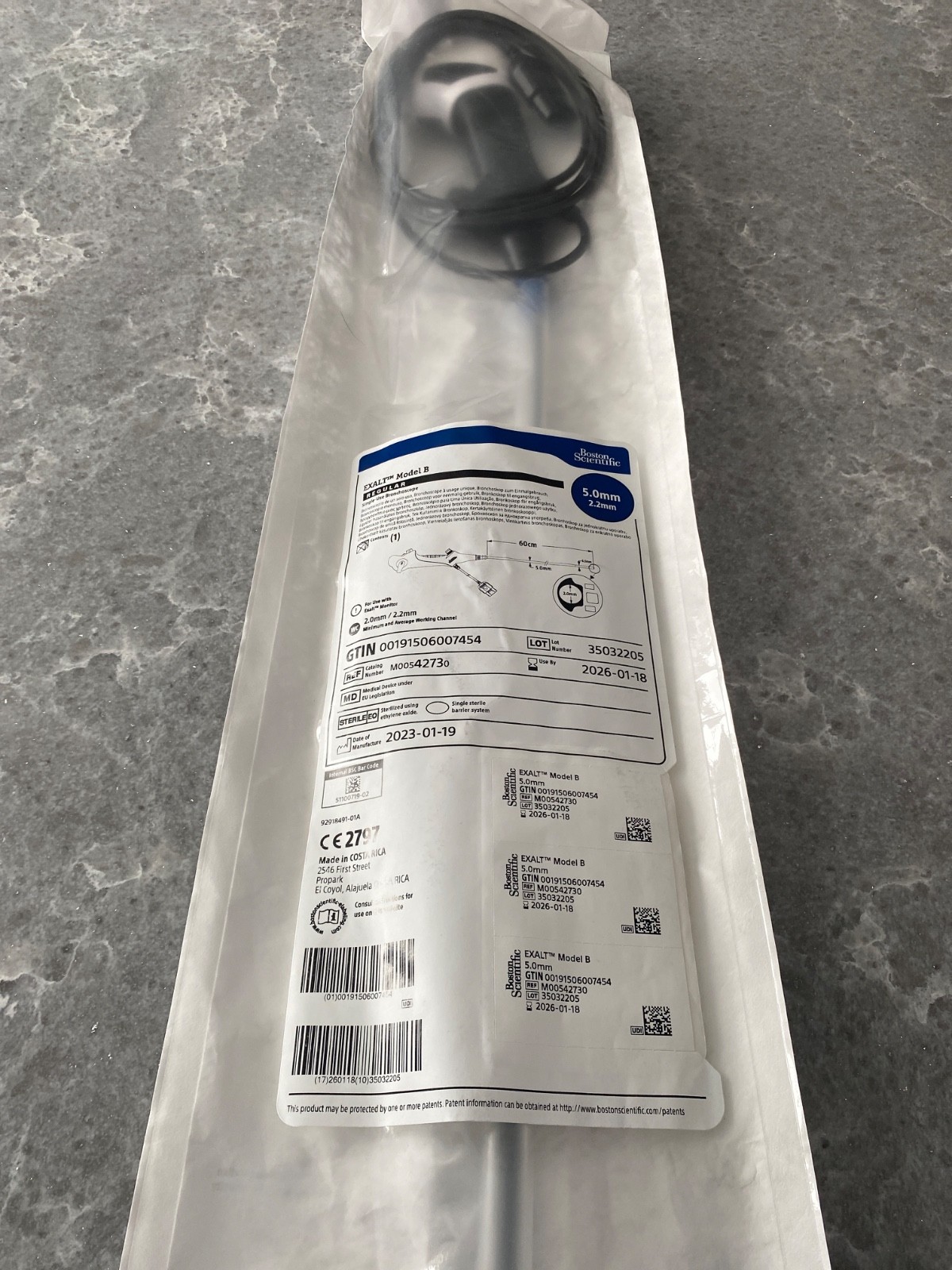Boston Scientific Exalt model B bronchoscope 5.0 mm
