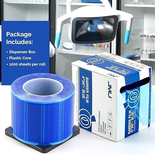 8 Rolls Dental Medical Barrier Film Tape Adhesive Roll 1200 Sheets 4″ x 6″