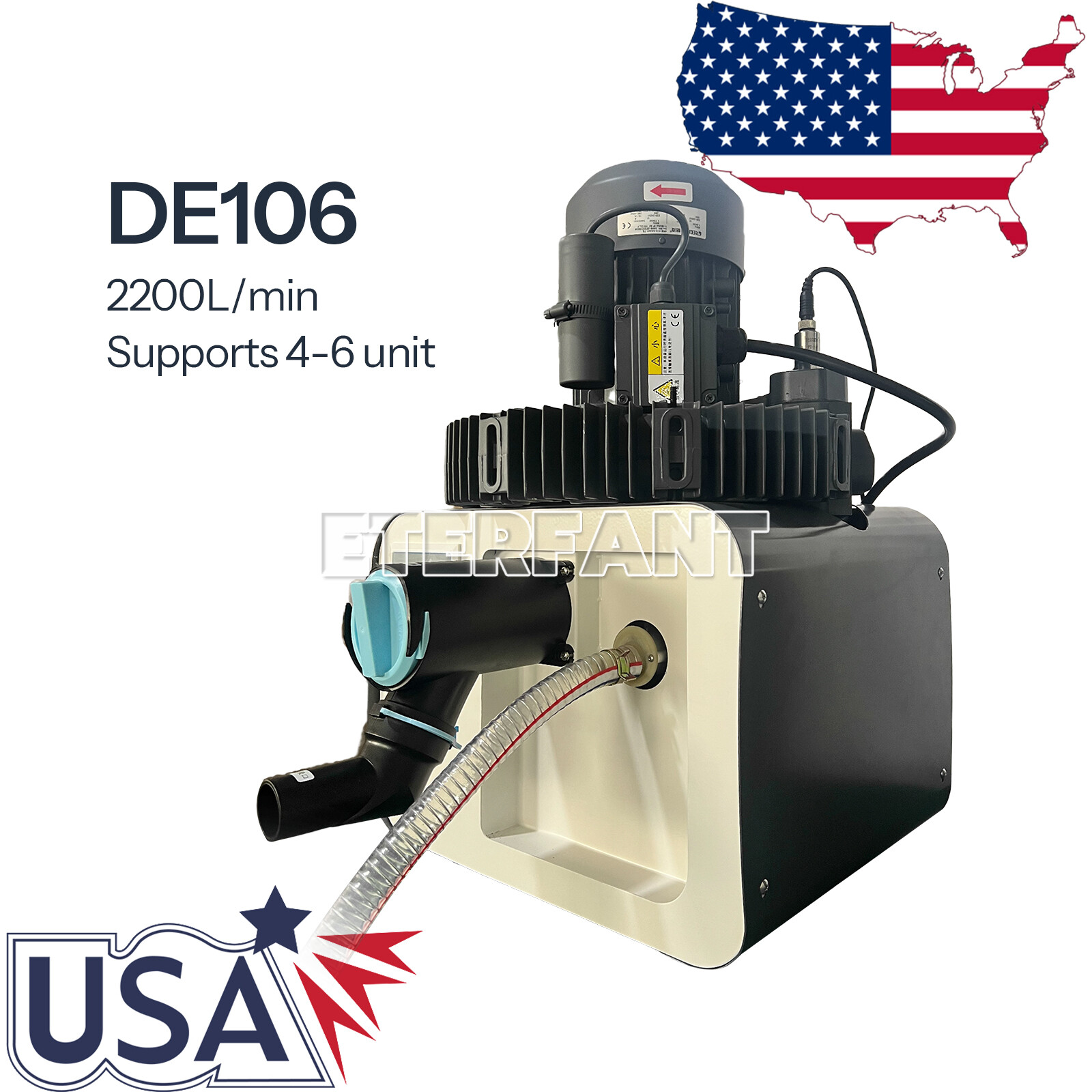 ETERFANT Dental 350/600/1300/2200L/min Electric Mobile Suction Unit System US