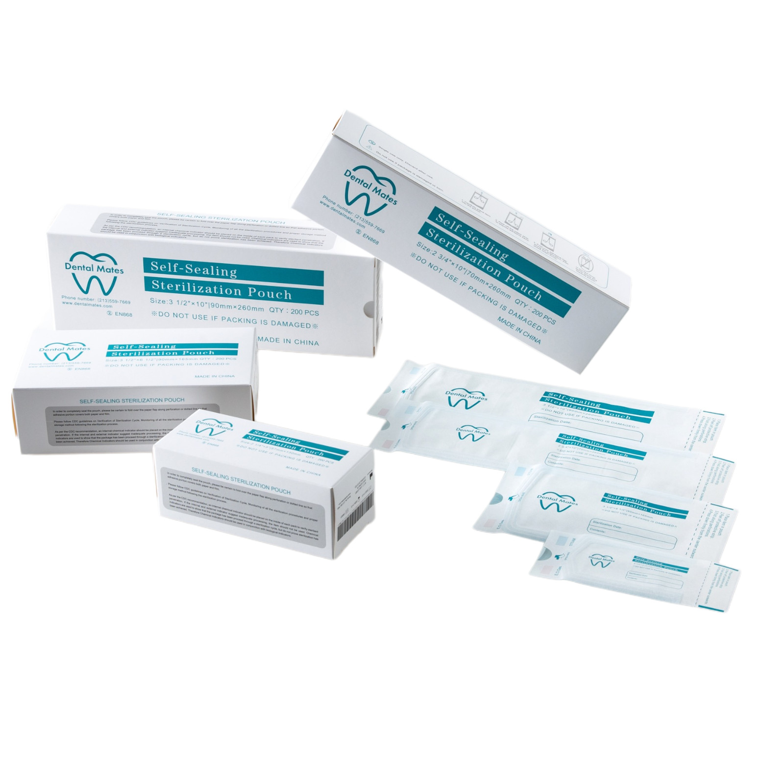 Sterilization Pouches Autoclavable, 5 1/4×11 & 5 1/4×10 inches dental tatoo nail