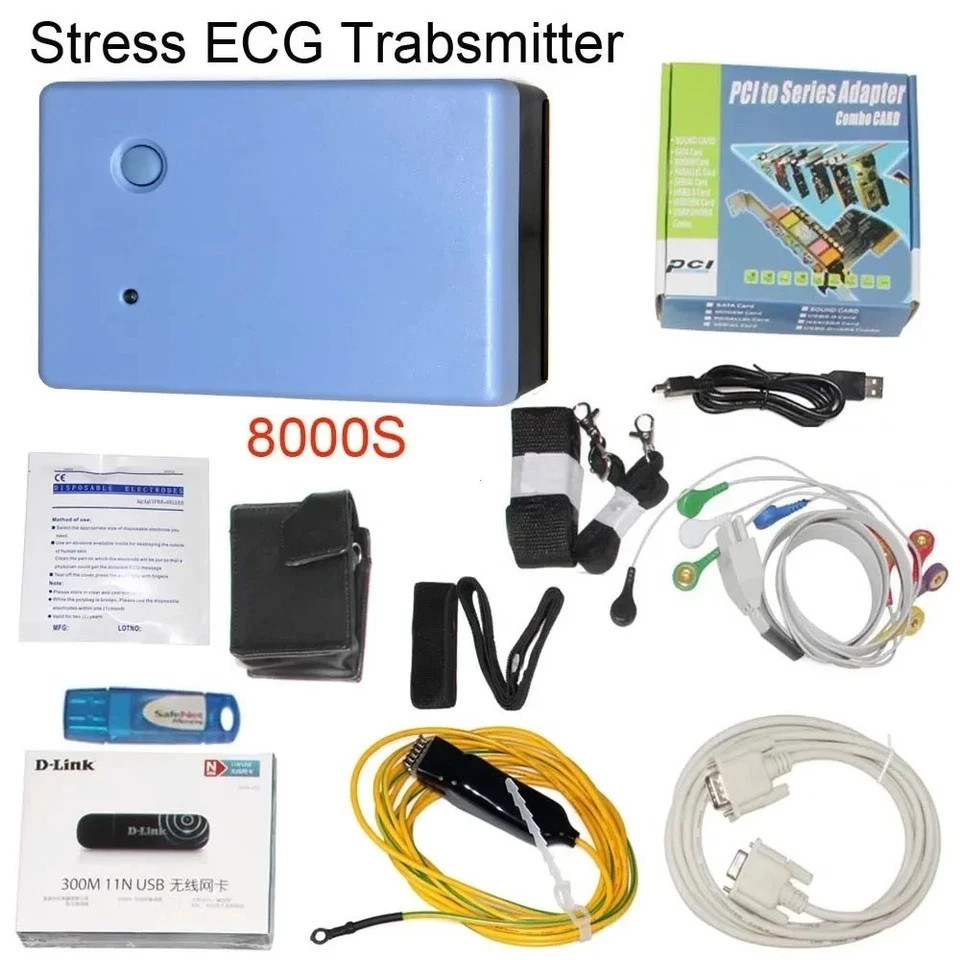 CONTEC8000S 12-Lead Wireless Stress ECG System, Sampling Test + Software