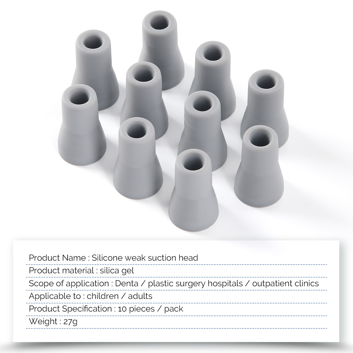 Dental Saliva Ejector Weak/Strong Suction Rubber Snap Tip Adapter Replacement