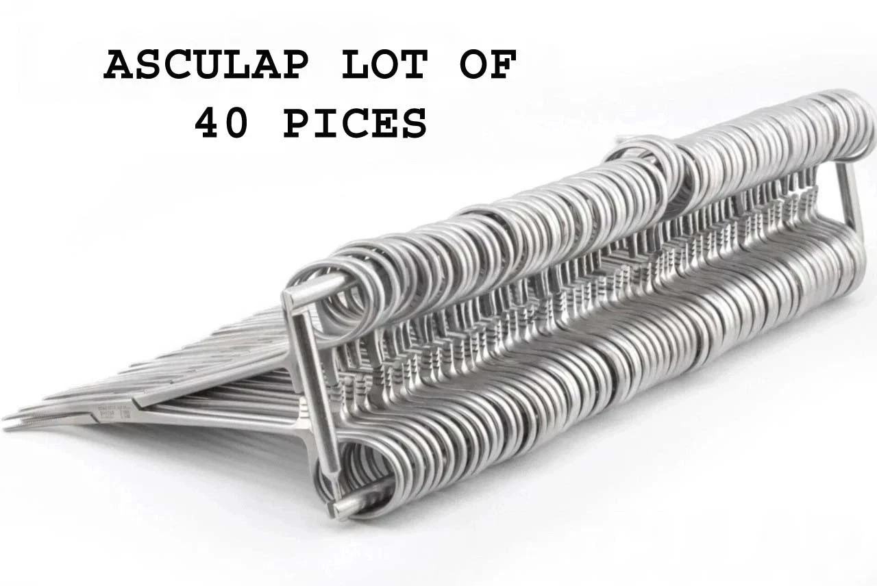 AESCULAP LOT OF 40 BH135R,BH145R Hemostatic Crile Curved Forceps Serrated 5.5″